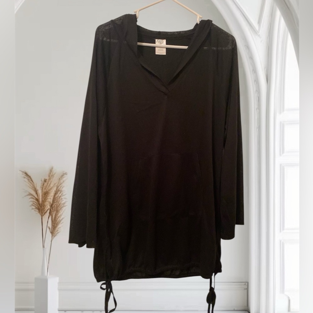 Kona Sol Black Swim Cover-up with Hood